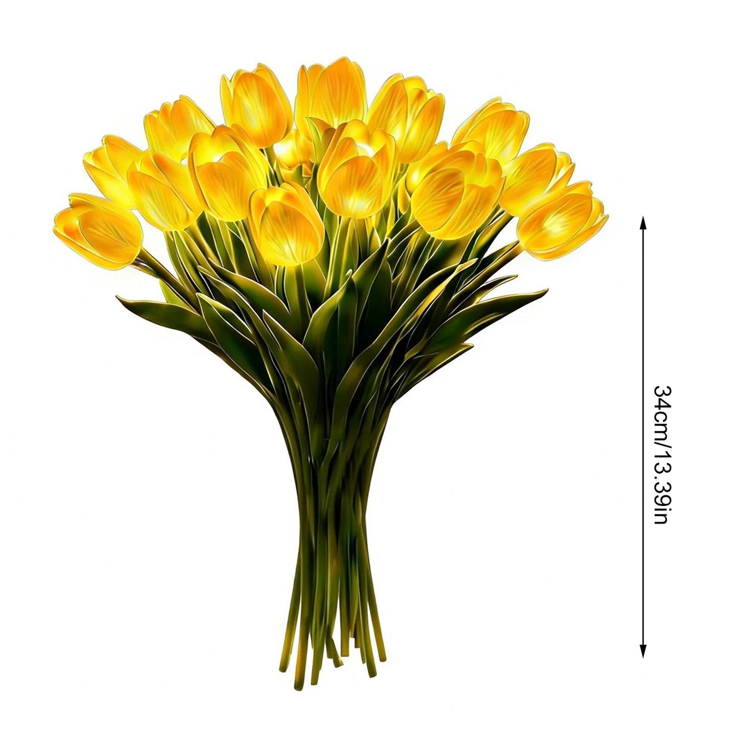 Illuminate Your Space with 15Pcs Elegant Tulip Shaped LED Night Lights - Battery Powered Floral Decor for Bedrooms