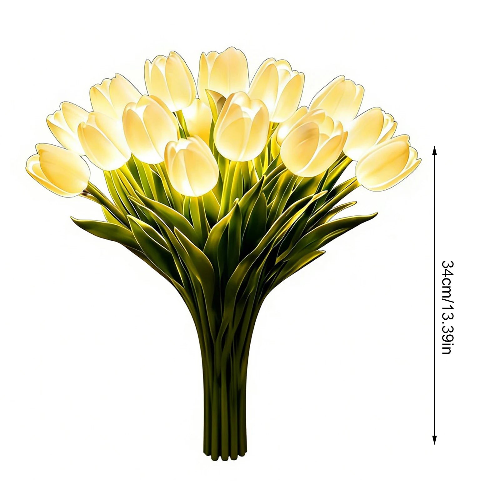 Illuminate Your Space with 15Pcs Elegant Tulip Shaped LED Night Lights - Battery Powered Floral Decor for Bedrooms